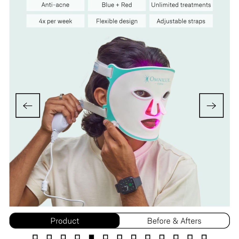 Omnilux Clear LED Light Therapy Mask - excellent condition - Picture 2 of 9